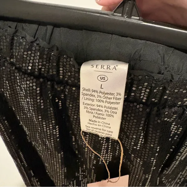 Serra‎ sequin elastic waist midi skirt black size large - Image 5