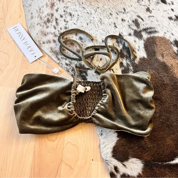 RONNY‎ KOBO X REVOLVE NWT Freya Keyhole Bra Top Capulet Olive Green Size Small - Image 2