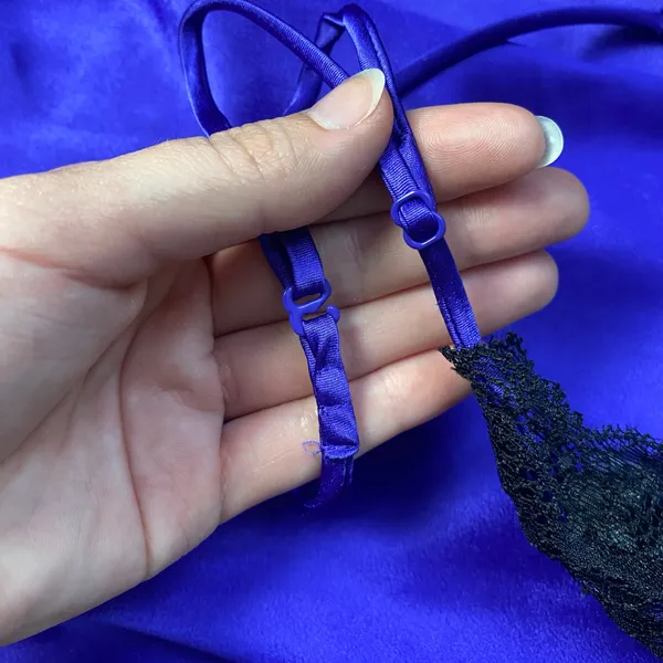 Victoria’s Secret Purple Satin Lace Lingerie Chemise Mini Dress Size‎ Medium Y2K - Image 10