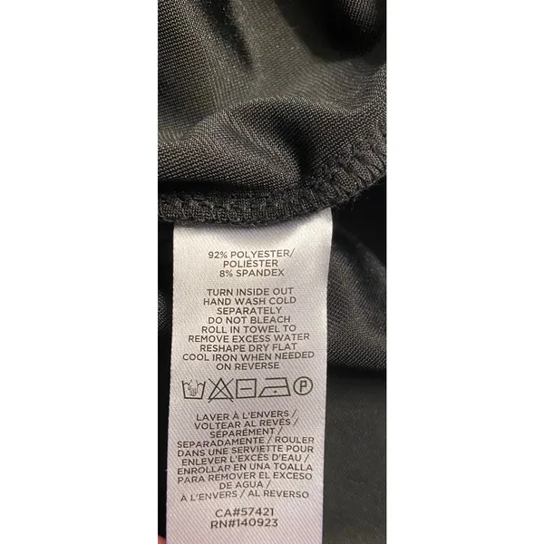 LOFT Metallic Shimmer Black Silver Puff Sleeve Shift Dress Size M Party Cocktail - Image 5