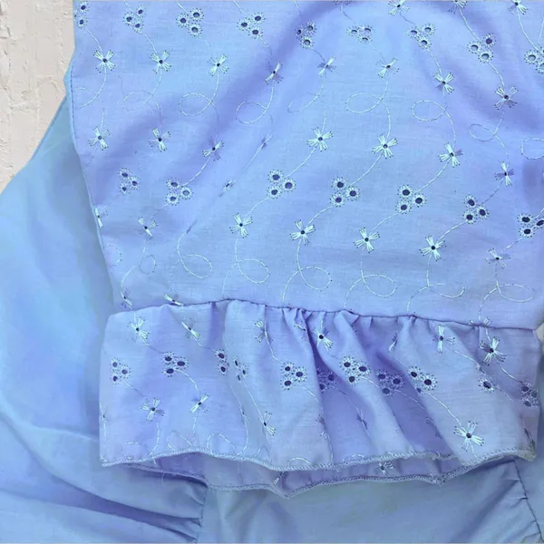 Boohoo Lavender Broderie Anglaise Eyelet Tiered Babydoll Dress 12 - Image 9