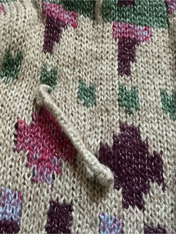 J.Jill Lenox hooded cardigan sweater geometric fair isle relaxed front pockets - Image 9