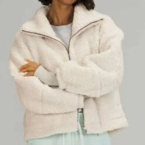 Lululemon Cinchable Fleece Zip-Up Sherpa Teddy Jacket Size 4 - Image 3