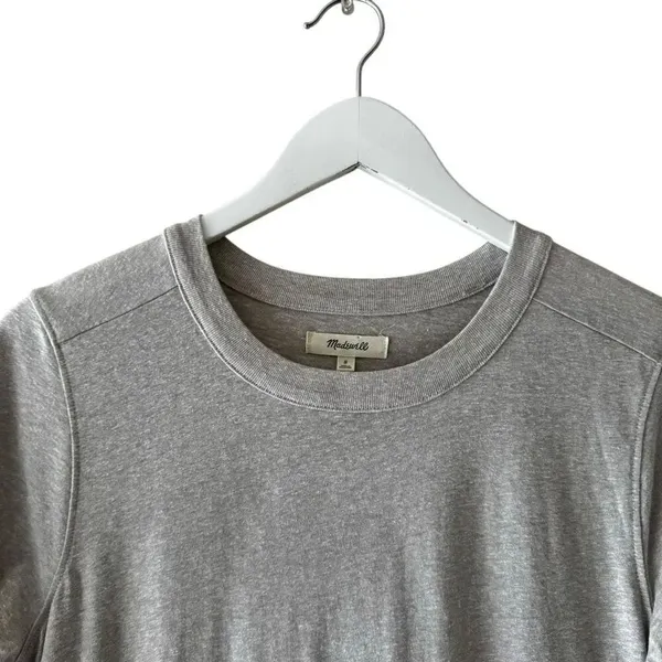 Madewell Midi Tee Dress Heather OatmealCream Minimalist T-shirt Crew SZ S #235 - Image 3