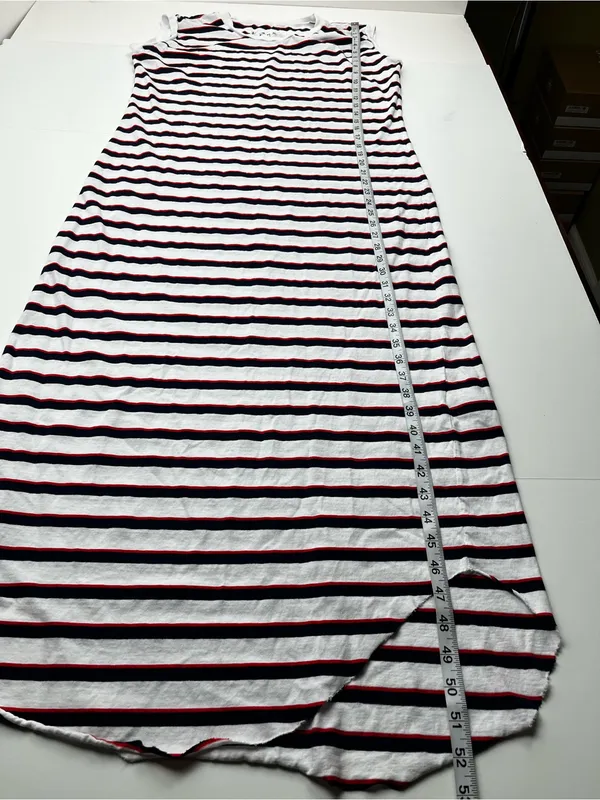 Frank & Eileen Cory Muscle Tee Maxi Dress Red Blue White Striped Crewneck Large - Image 8