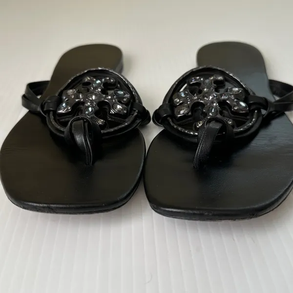 Tory Burch Jeweled Miller Sandals Perfect Black, 9.5 - Image 6