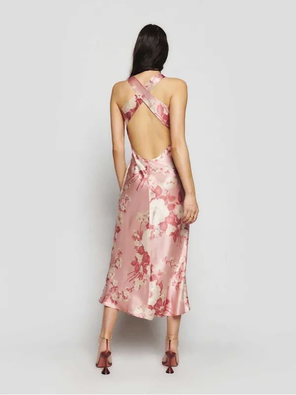 NWT reformation floral casette Silk Maxi Dress - Image 5