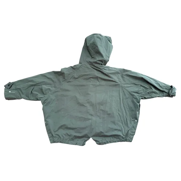Zara Hooded Utility Jacket Women L Green Excellent Oversized Snap Rain Anorak - Image 5
