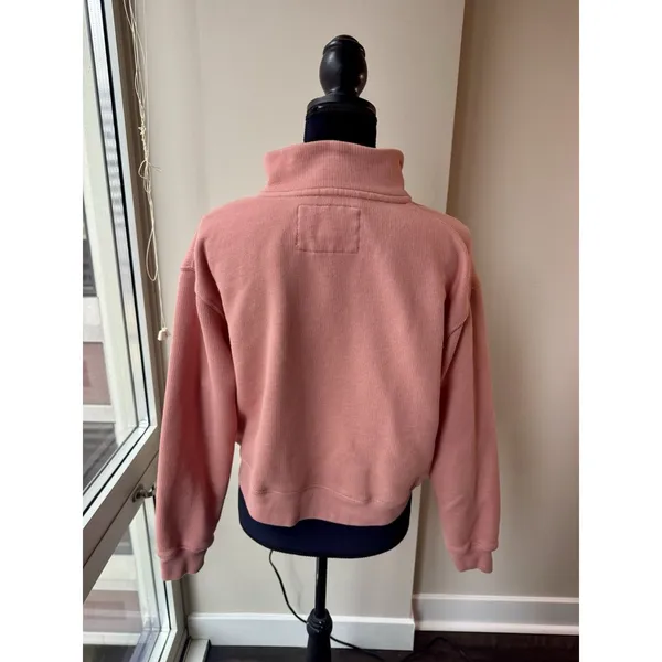 American Eagle Women's Pink Mock Neck Button Sweater Long Sleeve M - Image 4