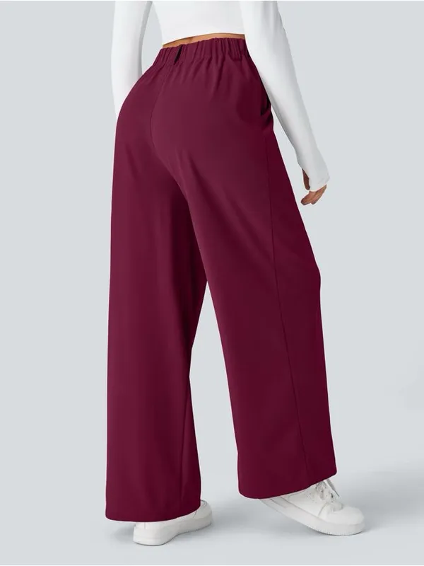 Halara High Waisted Pocket Wide Leg Waffle Knit Work Pants Womens Size XS Petite - Image 3