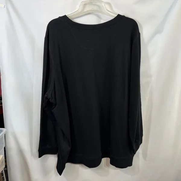 Woman Within Plus Size 26/28W Top 2X Black Sequin Star Sweatshirt Celestial 708‎ - Image 2