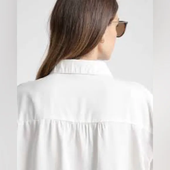 Quince White Vintage Wash Tencel Camp Shirt Women’s size medium - Image 2