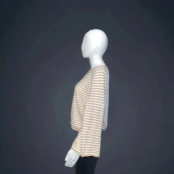 J. Crew Striped,‎ Tie Front, Boatneck Sweater / Shirt - Image 2