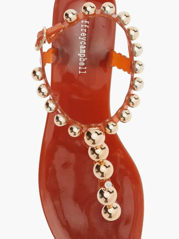 NEW Jeffrey Campbell Plated Embellished Sandal Jeffrey Campbell Orange Gold - Image 5