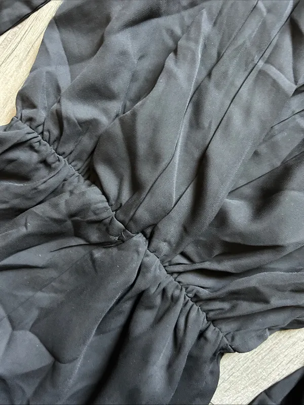 superdown Black Long-Sleeve Surplice Romper - Image 3