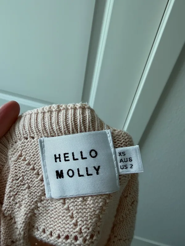 Hello Molly Venus Retrograde Knit Dress Beige Size XS - Image 6