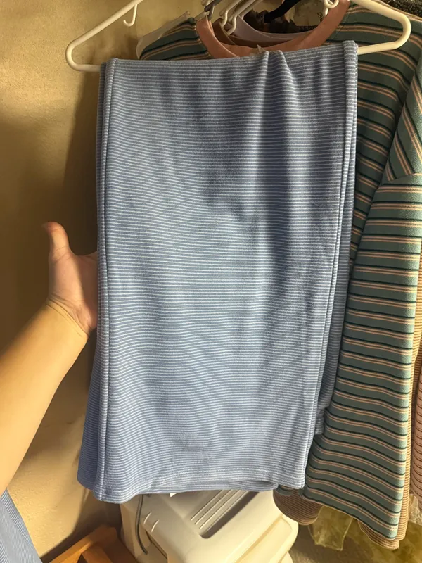 Blue Striped Fleece Set Size top is m/l : bottom is l/xl - Image 4
