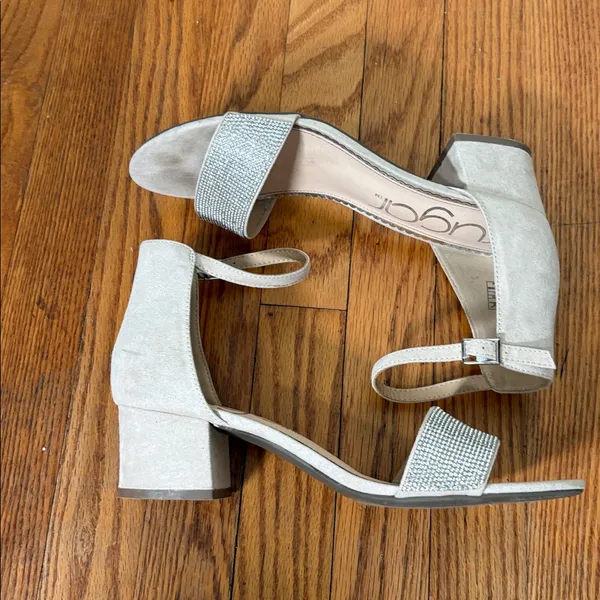 Sugar Machelene dressy block heel sandal rhinestone beige‎ strap size 10 - Image 7
