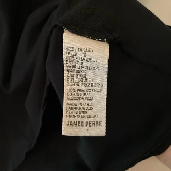 Standard James Perse Black V-neck T-Shirt Short Sleeve Tee Cotton size 1 / Small - Image 8