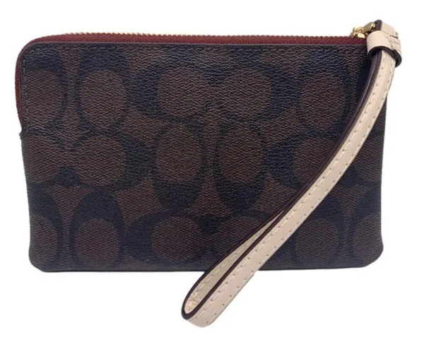 COACH Brown Coated Canvas Wristlet - Image 2