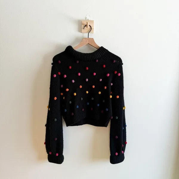 Farm Rio Rainbow Dots Sweater Size XS - Image 4