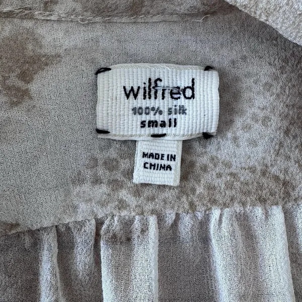 Wilfred 100% Silk Cream/pink Hi Low Henley Blouse‎ Old Money Flowy Career Small - Image 4