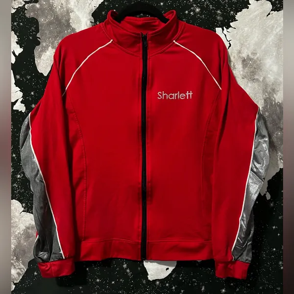 Scarletts Team Rhinestone Track Jacket Red Size XL - Image 7