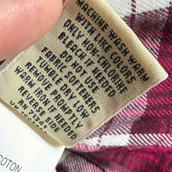 LL Bean Womens XL Maroon Flannel Lined Corduroy Button Front Shirt 273275 - Image 7