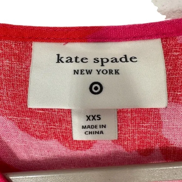 Kate Spade‎ x Target Vibrant Bright Red Pink Linen Blend Long Sleeve Midi Dress - Image 8