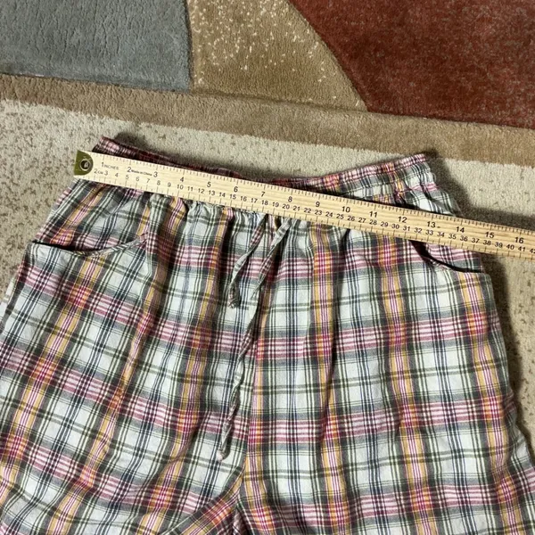Fashion Bug Granola Plaid‎ Casual Shorts Womens M Multi-Color Elastic Cotton - Image 3