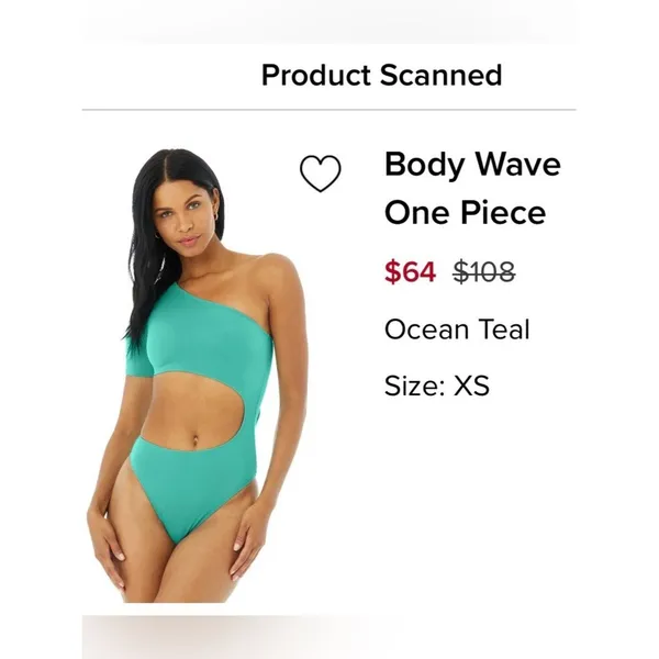 Sold out body wave ALO one piece swimsuit bodysuit xs ocean teal - Image 2