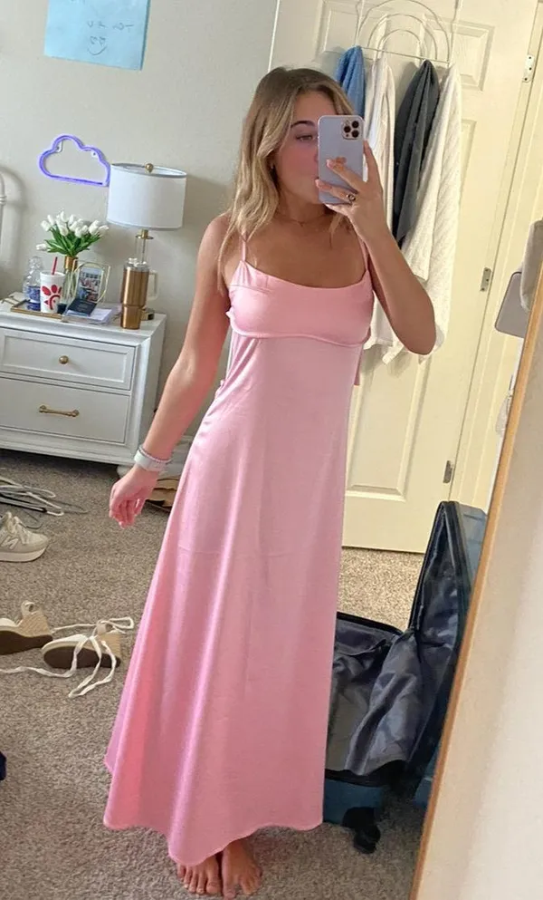 Pink Silk Dress Size XS - Image 4