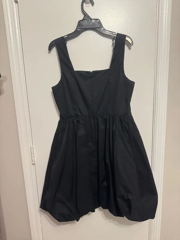 English Factory Women's Poplin Square Neck Bubble Hem Dress Size Small - Image 3