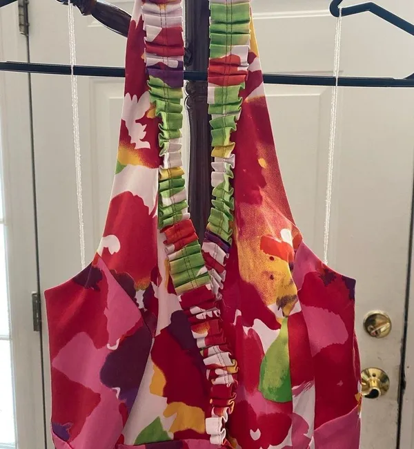 Blu Sage SIZE 14 BRIGHT COLORED HALTERED DRESS - Image 2