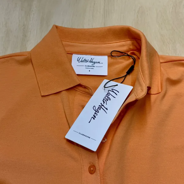 NEW Walter Hagen‎ Clubhouse Womens Small Fresh Orange SS Classic Polo Golf Shirt - Image 5