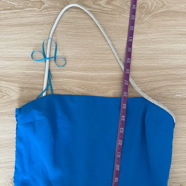 Amanda Uprichard Small NEW Dream Mini Dress Blue Single Strap Slit Cut‎ Evening - Image 8