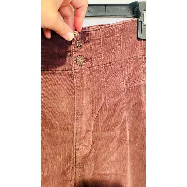 FREE PEOPLE We the Free Brown Jadye Corduroy High Rise Flare Pants sz 31 - Image 10
