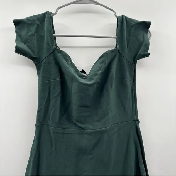 Lulus How Much I Care Dark Green Off-the-Shoulder Ruffle Hem Midi Dress Sz‎ S - Image 4