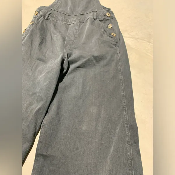 Aerie wide leg cropped charcoal overalls medium - Image 9
