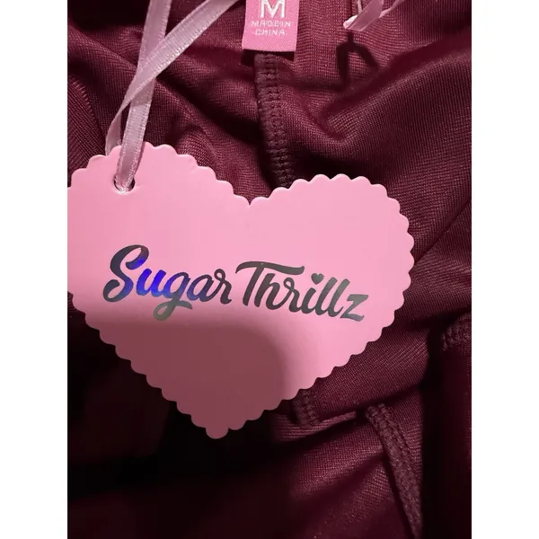 Dolls Kill Sugar Thrillz Valentine Wish Mini Dress Burgundy Women'S Size‎ Medium - Image 12