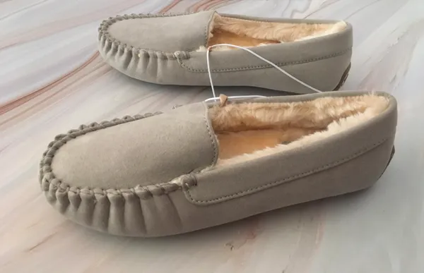 Moccasin Slippers, Size 7 Gray - Image 5