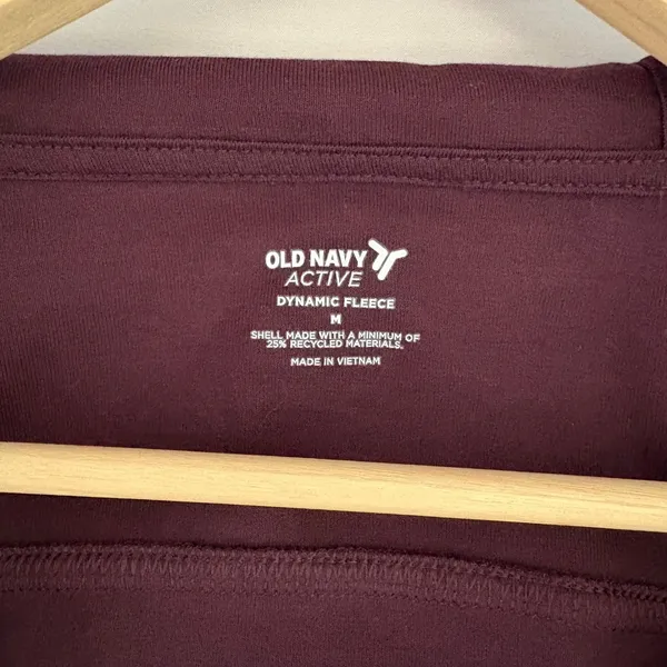 Old Navy Active Dynamic Fleece Half Zip Hoodie Maroon Burgundy Thumbhole Cropped - Image 9