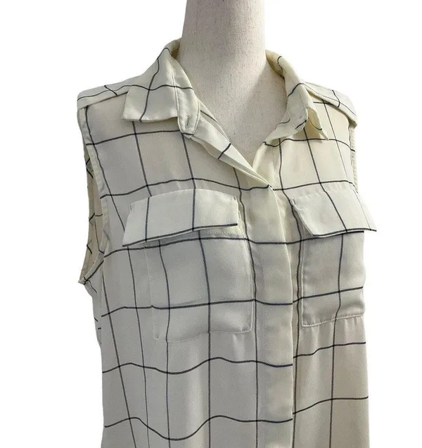 Banana Republic Women Size Medium Sleeveless Collared Lightweight #14-72 - Image 3