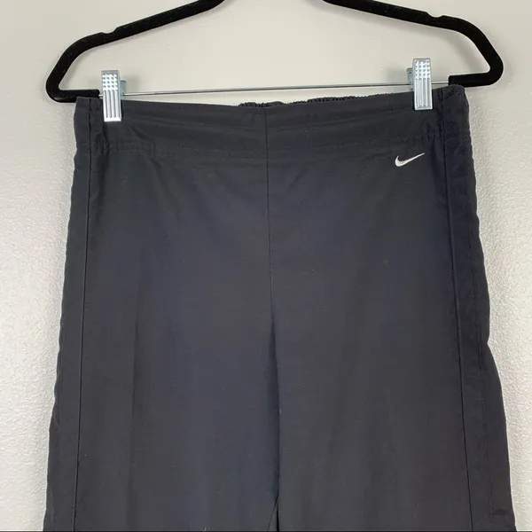 NIKE Womens‎ Polyester Track Pants Drawstring Black - Image 2