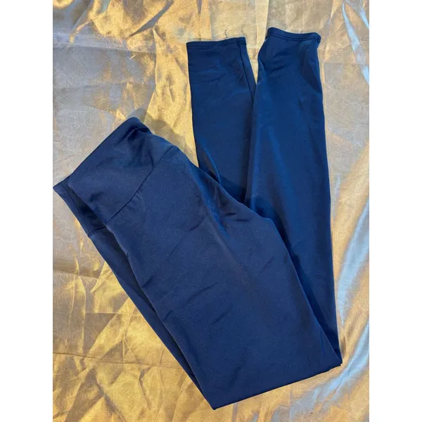Onzie Womens High Rise Shiny Royal Blue Activewear Leggings Size XS Made in USA - Image 2
