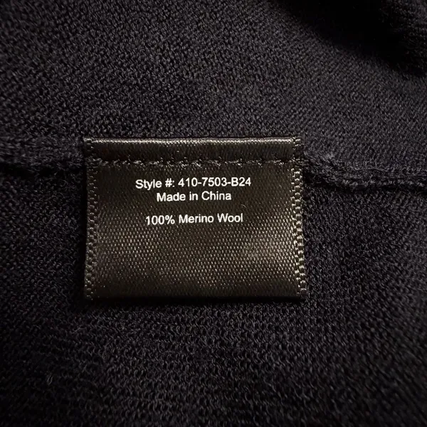 Jenni Kayne Grayson Merino Wool Polo Sweater Sz XS Black Quiet Luxury Minimalist - Image 9