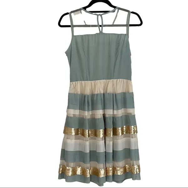 Ryu Sage & Gold Party Dress Size Small NWT - Image 2