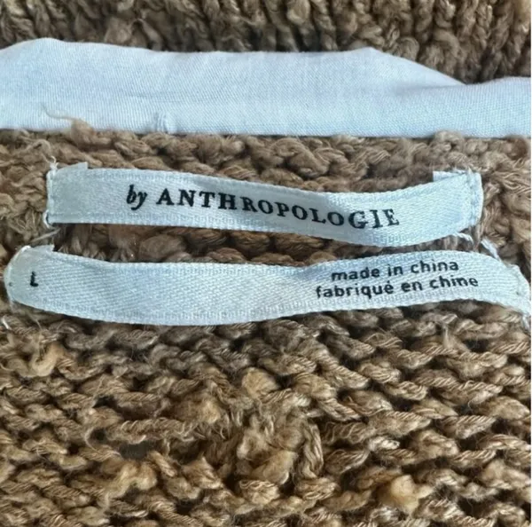 Anthropologie Cottage Balloon Sleeve Battenberg Lace Collared Cardigan Sweater L - Image 10