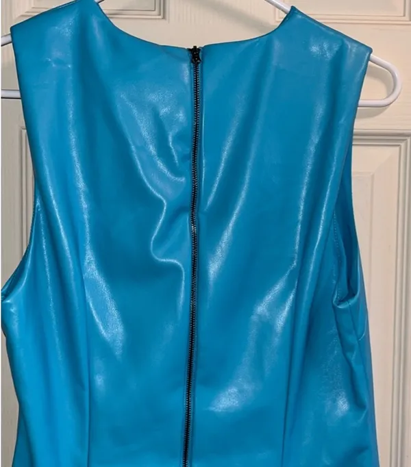 House of Harlow vegan leather blue mod dress - Image 2