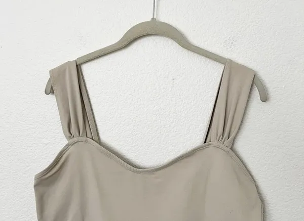 [Abercrombie & Fitch] Nude Light Taupe Soft Sweetheart Crop Tank Top Sz Large L - Image 5